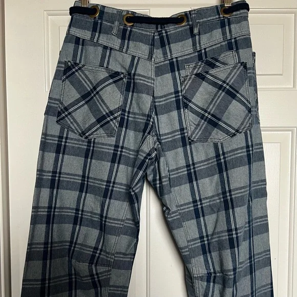 Free People WE THE FREE: Moxie Barrel Low Slung Pull On Jeans In Plaid …NWOT - Picture 10 of 10